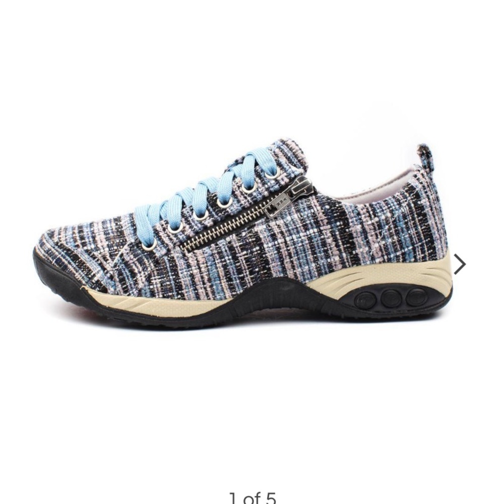 Therafit Blue Tweed Walking Shoes NIB